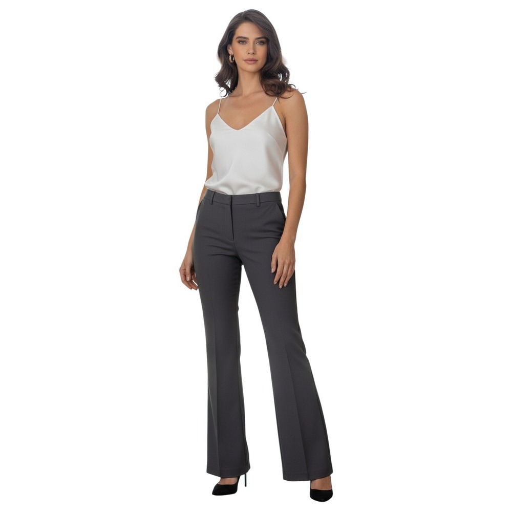 NWT Ann Taylor Modern Fit Trouser 8Tall Lw Rise Straight Black Dress Pants 32x33